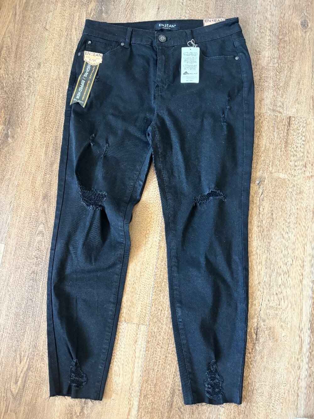 Enjean High Rise Black Skinny Jeans - Size 15 NWT